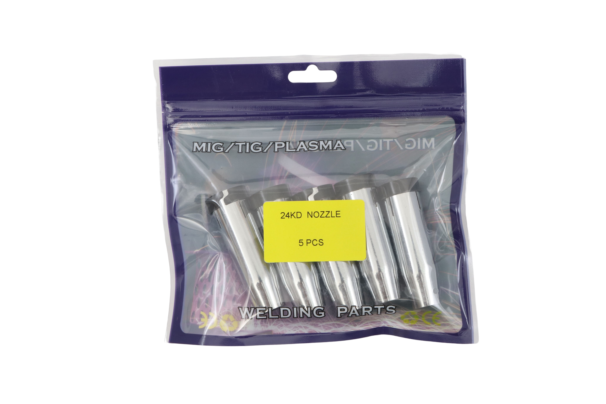 24KD MIG/MAG Welding Torch Cylindrical Welding Nozzle 1.2cm Diameter 5PCS Package Quantity
