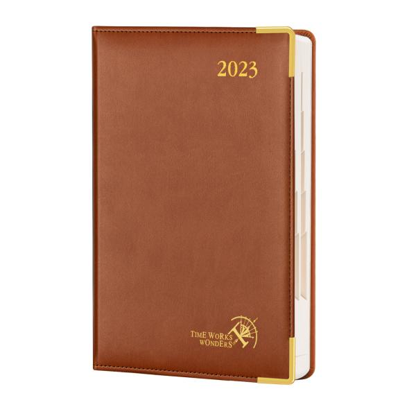 Buy cheap Brown 2023 Yearly Monthly Planner A5 Daily Agenda Hardcover Protected Corners from wholesalers