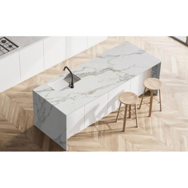 Buy cheap 3cm Modern White Quartz Countertops 126''X63'' Calacatta White Quartz from wholesalers