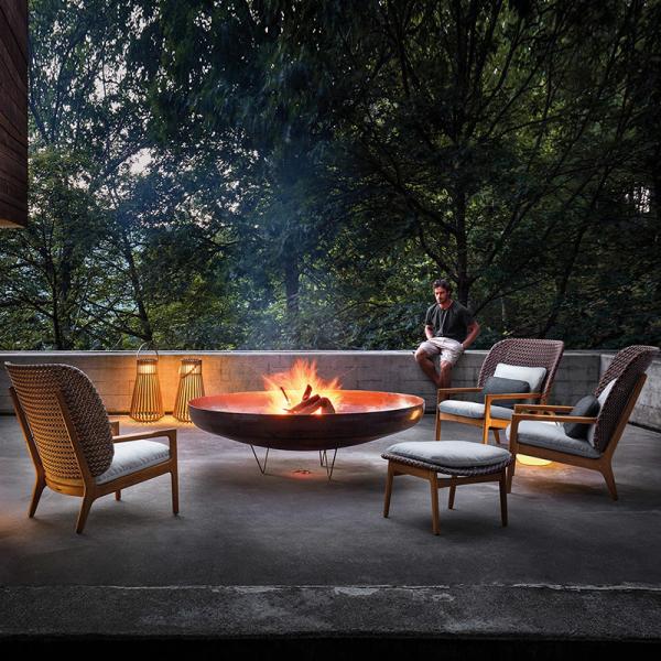 Buy cheap Contemporary PE Rattan Chairs Teak Wood Rocking Chair Set Outdoor Customized Furniture from wholesalers