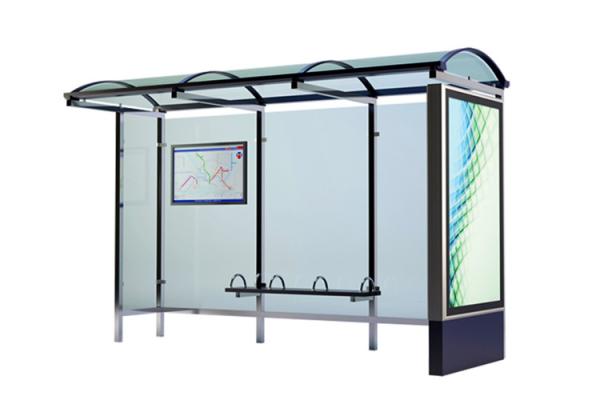 Buy cheap Height 2700-2800mm Stainless Steel Shelter , Prefab Bus Shelters Ceiling 1500*4500mm from wholesalers