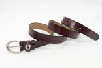 Metal Logo Womens Genuine Leather Belt Leather Loop 95 - 125cm Length
