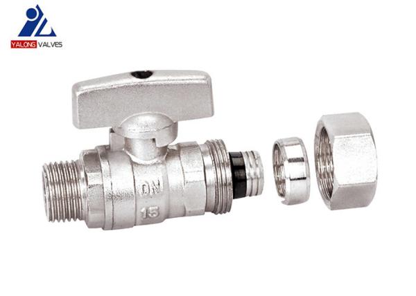 Buy cheap DN20 Brass Ball Valve Pex Pipe Nickel Plated Ball Valve Zinc Handle from wholesalers