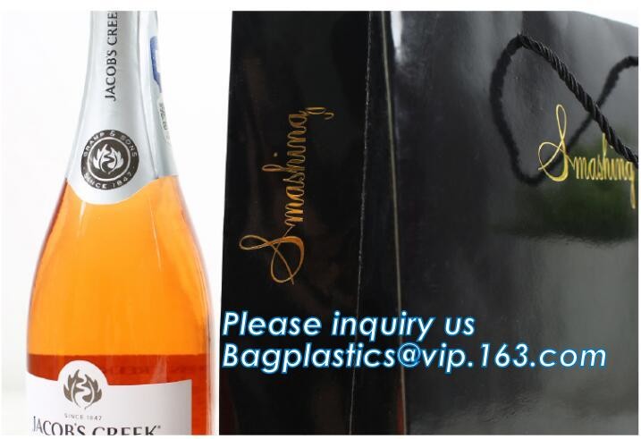 tea brown paper bag with logo print eco friendly With Ribbon Handles wine packaging offset bags,Decorative Paper Bags wi