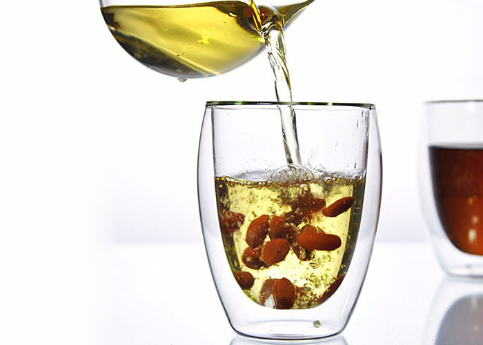 Double Wall Personalized Glass Cup / Custom Made Glass Cups OEM Service