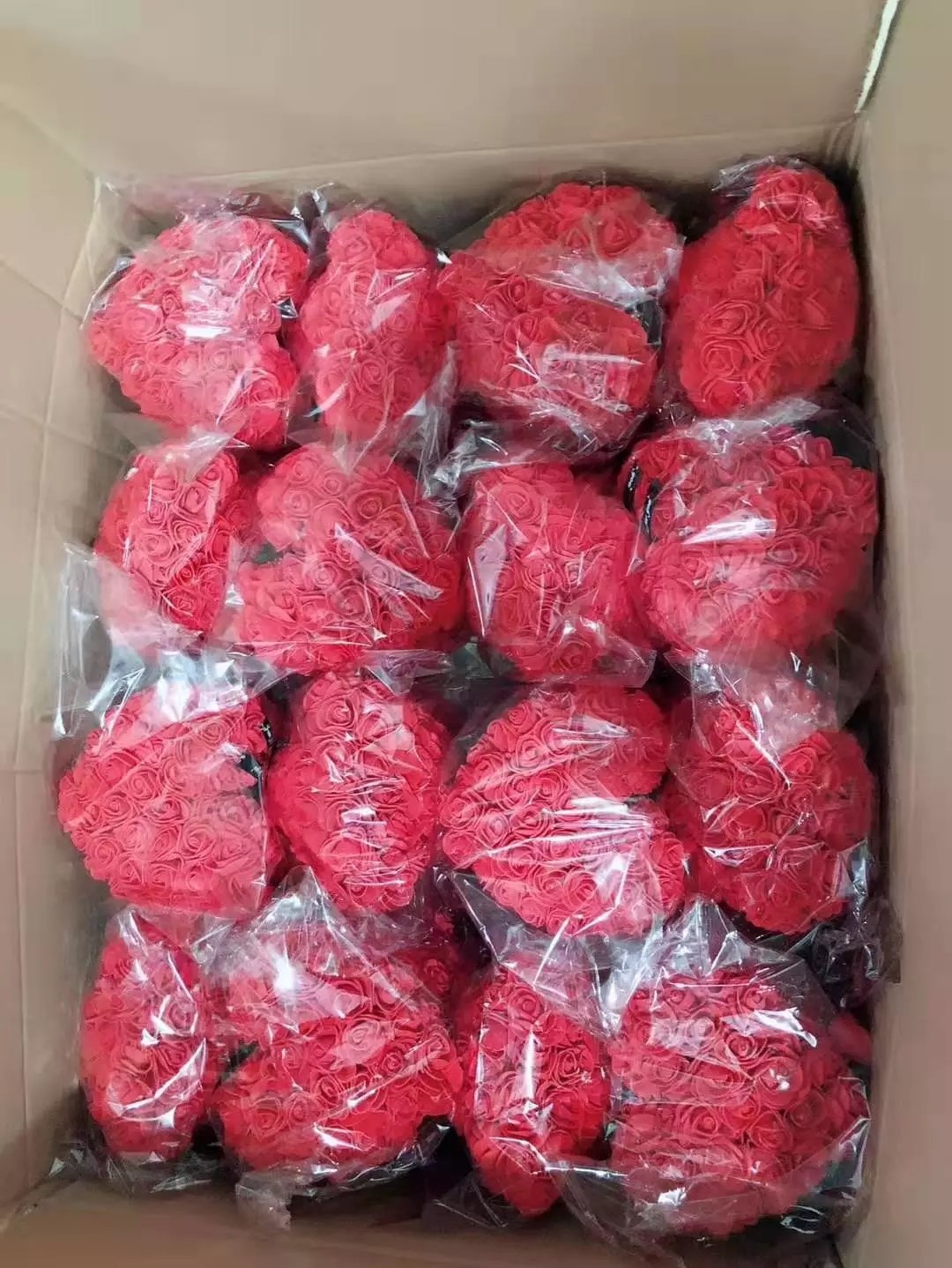 Hot Selling Wholesale Foam / PE Handmade Artificial Flowers Rose Bear for Valentine Day Gift 40cm rose bear