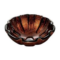 Buy cheap 19mm Classic Clear Bathroom Sink Bowl Circular Tempered Glass Flower Shape Brown product