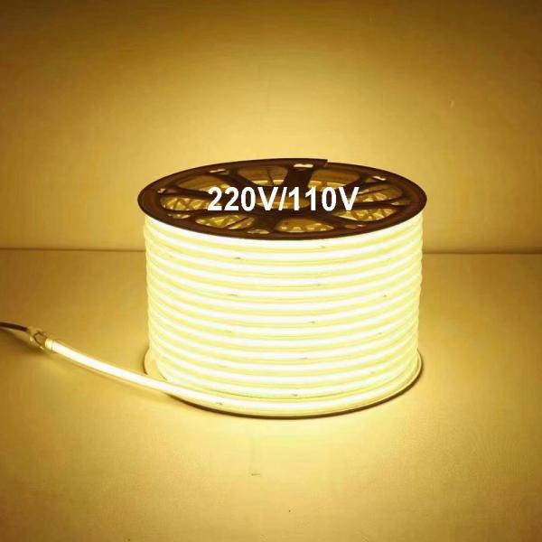 Buy cheap 110V 220V Waterproof COB LED Light Strip With PVC Glue Customizable Blue / Ice Blue / White / Green / Purple / Golden / Pink from wholesalers