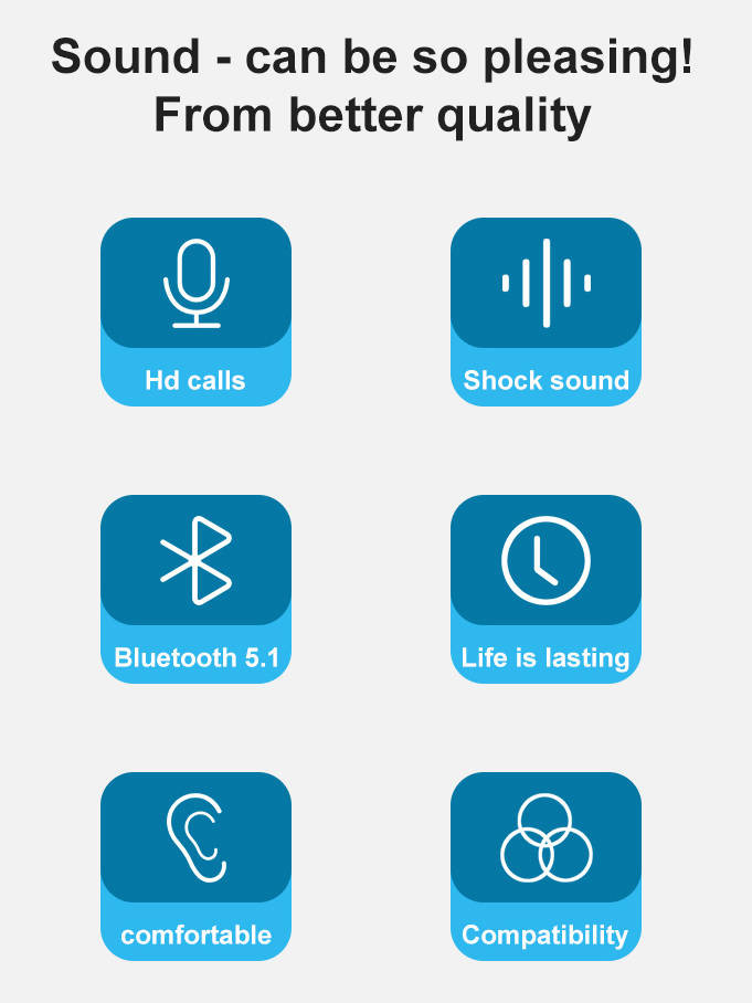HIFI Lossless Sound Wireless Waterproof Earbuds With Ear Hooks 10mm Speaker