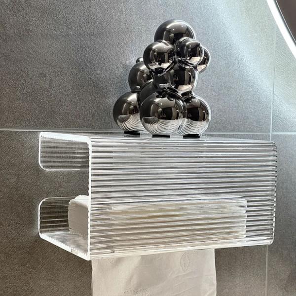 Buy cheap Wall Mounted Wave Shape Acrylic Tissue Box Holder For Kitchen Hotel Bathroom from wholesalers