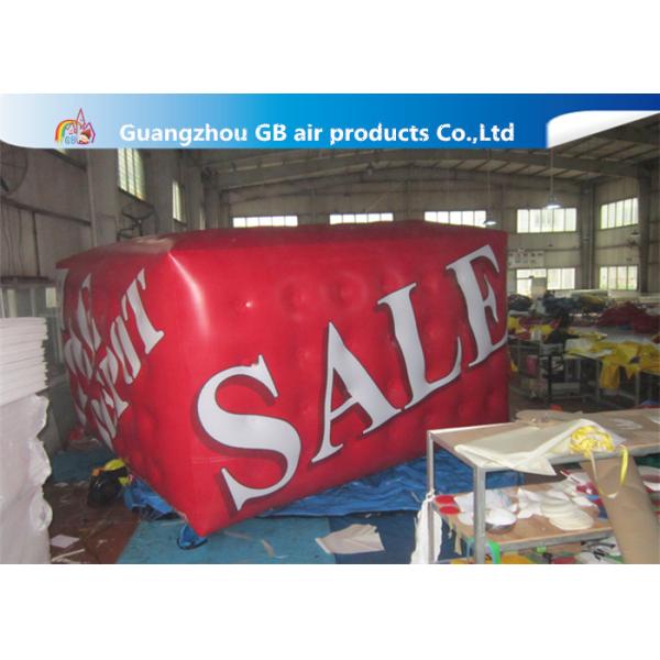 Buy cheap Airtight Large Helium Balloons For Advertising , 0.18mm PVC Red Cuboid Helim Balloon from wholesalers