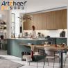 Buy cheap Design Solid Wood Door Panel Kitchen Cupboards with Laminated Half Bullnose Countertop from wholesalers