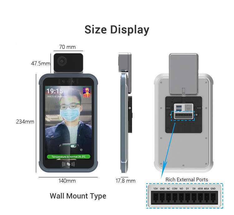 2M Pixel HD Face Access Control System With Free Wifi SDK Software
