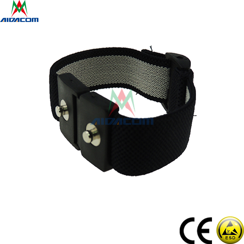 Anti Allergic 6'' Cable Adjustable 2*21cm Band Electrostatic Wrist Strap