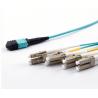 Buy cheap Aqua MPO/MTP Harness Cable OM3 50/125um Pre - terminated MTP/MPO to LC Fiber optic Jumpers from wholesalers