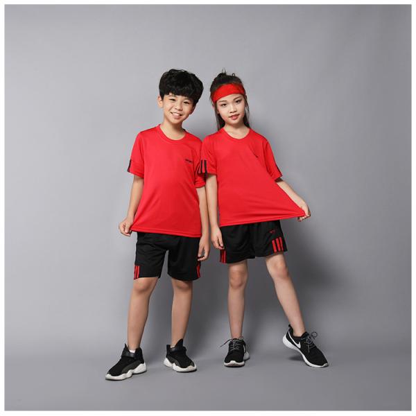 Sports suit for children football suit for active men children running fast dry clothes loose breathable short sleeves