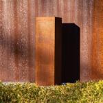 Modern Large Outdoor Weathered Steel Garden Sculpture Mailbox And Post