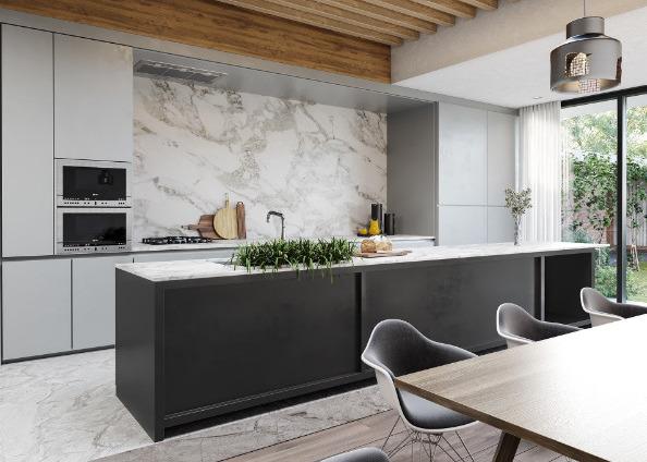 Buy cheap 80CM Microwave Inside Island Modern European Style Kitchen Cabinets from wholesalers