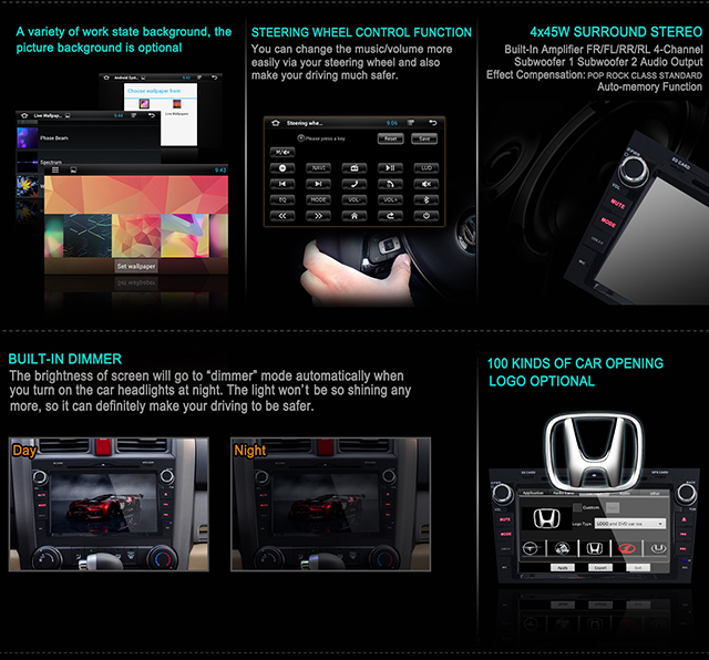 Ouchuangbo Car Multimedia DVD System for Honda CRV 2008-2011 Android 4.2 GPS Navigation iPod USB RDS OCB-8815B