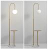 Buy cheap wireless charging marble wooden matel coffee table floor lamp bedside standing lighting glass shade USB bedside floor li from wholesalers