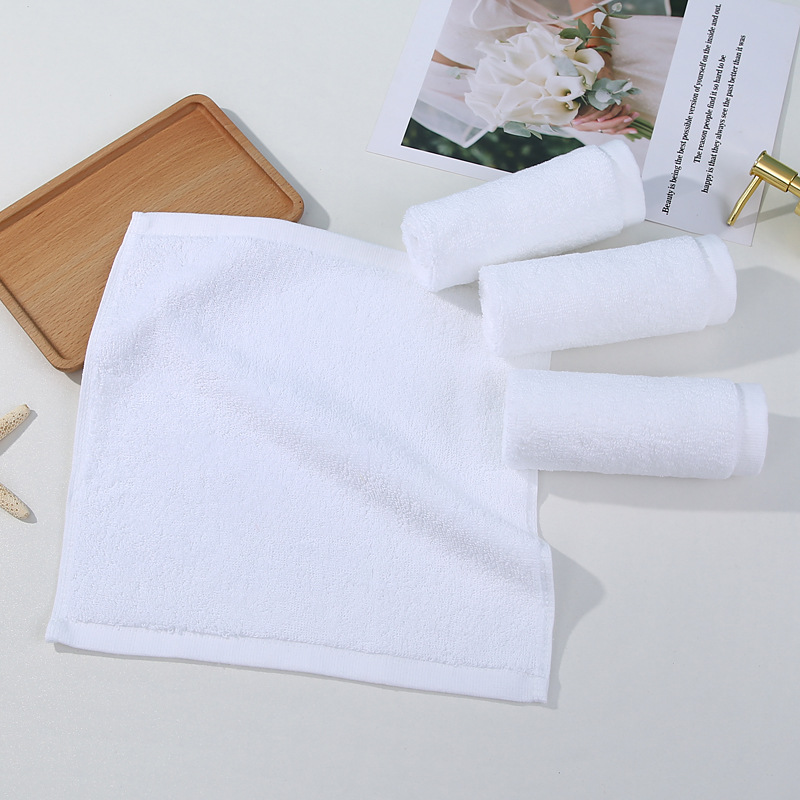 ALL Age Group Rectangle 100% Cotton White Small Square Face Towel for Luxury Hotel