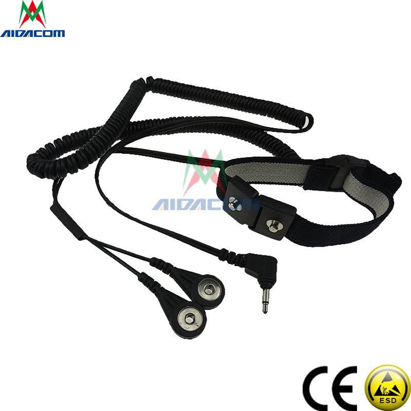 Anti Allergic 6'' Cable Adjustable 2*21cm Band Electrostatic Wrist Strap