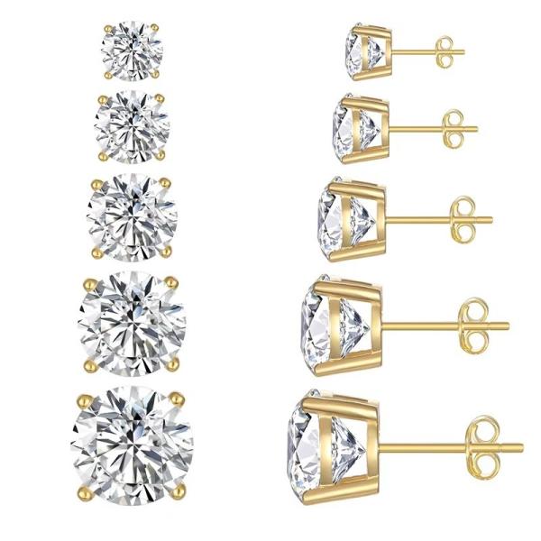 Buy cheap Korean Fashion Earrings Jewelry 925 Sterling Silver Classic Single Diamond Earrings 2-10mm Zirconia Stud Earrings For Women from wholesalers