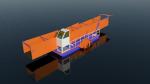Hyaraulic Propulsion Aquatic Weed Transportation Barge With 45cbm loading