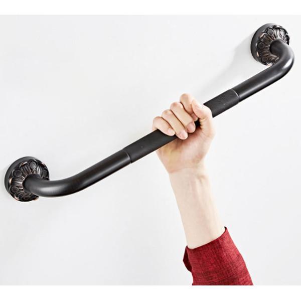 Buy cheap bathroom toilet grab rail black Bronze Bathroom Safety Grab Bars Chrome Knurled Silicone slip ring Grab Bar from wholesalers