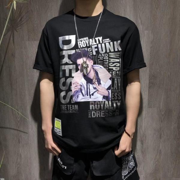 Buy cheap 100% Cotton Mens Hip Hop Style T Shirts Round Neck Custom Printing from wholesalers