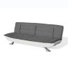 Buy cheap Charcoal Fabric White Faux Leather Tufted 3 Seater Sofa Bed With Chrome Feet from wholesalers