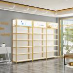 High Metal And Wood Shelving Unit For Skin Care, Product Adjustable Display