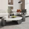 Buy cheap Glass Marble Stainless Steel Round Rock Coffee Table For Home Leisure from wholesalers