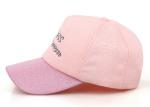 Pink Cotton Baseball Cap Embroidery Logo Fashion Style With Adjustable Strap