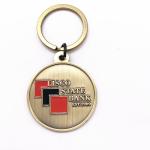 Personalized Custom Made Metal Keyrings , Antique Gold Metal Keychain