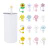 Buy cheap Different Flower Silicone Straw Straw Hat Cap Toppers Covers For Tumbler Cup from wholesalers