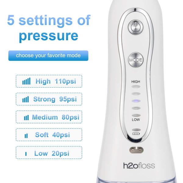 IPX7 Waterproof Cordless Freedom Water Flosser 5 Modes To Clean Teeth