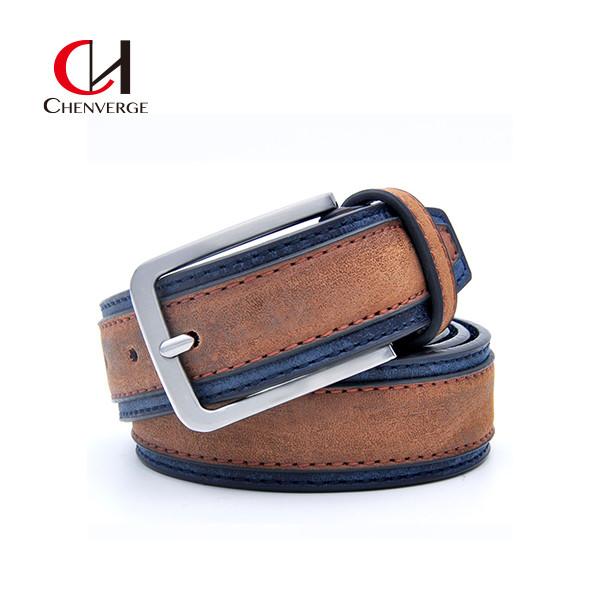 Buy cheap OEM Men's Leather Belts Two Colors Splicing Casual Fashion Lengthened Pure Cowhide from wholesalers