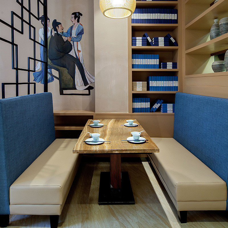 Customized Restaurant Single Card Seat High Back Fabric Hotel Coffee Shop Sofa