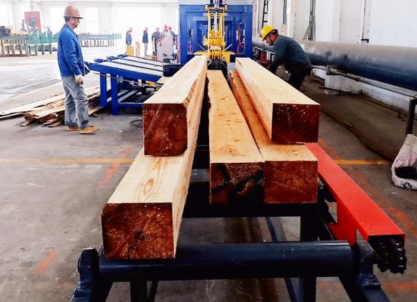 Buy cheap Industrial Sawmills Twin Bandsaw Production Line Wood Product Processing Line from wholesalers