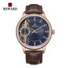 Buy cheap 2.5D Mineral Glass Mens Stainless Steel Watches Double Movement Leather Strap from wholesalers