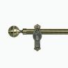 Buy cheap Circle Diamond Curtain Rod Finials Anti Brass Metal Curtain Pole Set 19MM from wholesalers