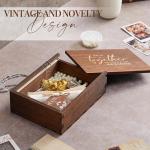 Creative wooden wedding accompaniment gift box souvenir storage box burnt color