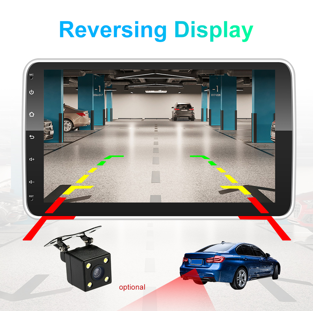 Universal 10.1 Inch Rotatable Android Auto Radio Car Audio Bluetooth 1Din Multimedia DVD Player MP5 Stereo