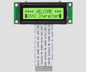 China Monochrome Character LCD Display Module 16x2 Yellow Green Backlight Color on sale