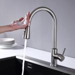 Solid Stainless Steel Gooseneck Faucet Single Handle CUPC Kitchen Sink Mixer