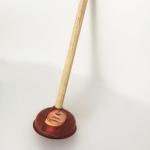 Heavy Duty Force Cup Rubber Small Toilet Plunger Long Wooden Handle Toilet Choke