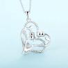Buy cheap YASVITTI OEM Women's Gift Heart to Heart Necklace Cubic Zirconia Rhodium Plated Sweet 925 Sterling Silver Double Heart from wholesalers