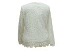 Fashionable Dressy Ladies Casual T Shirts White Long Sleeve Lace Top OEM Service