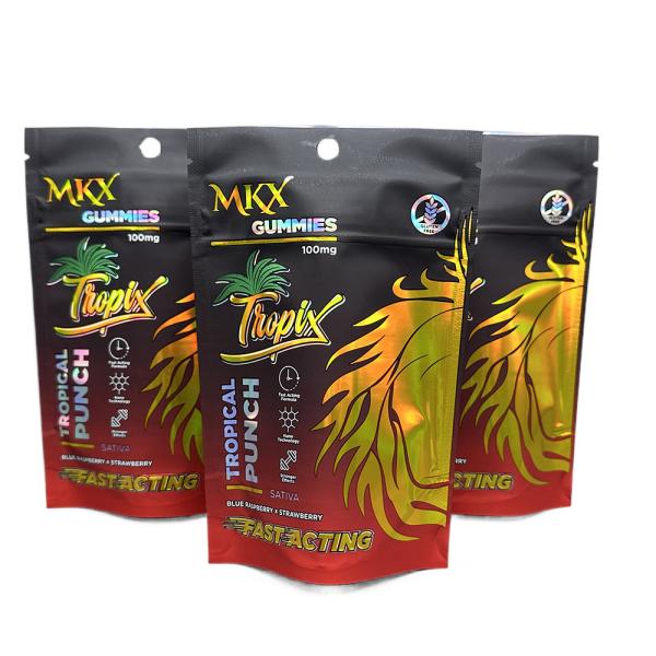 Custom Holographic Mylar Bags 3.5g Weed Packaging Bags All Colors Support